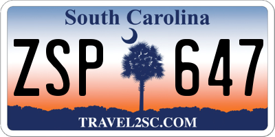 SC license plate ZSP647
