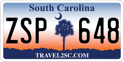 SC license plate ZSP648