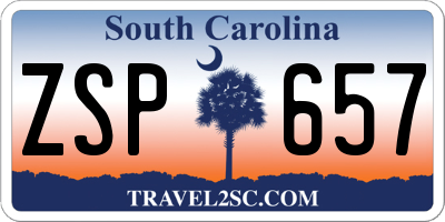 SC license plate ZSP657