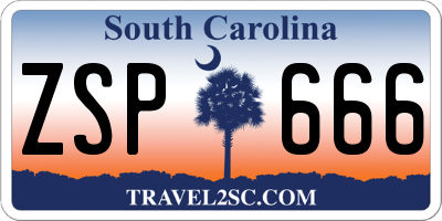 SC license plate ZSP666