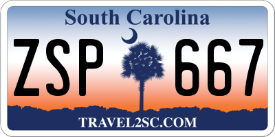 SC license plate ZSP667