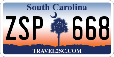 SC license plate ZSP668