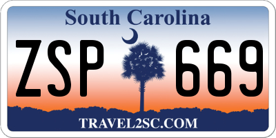 SC license plate ZSP669