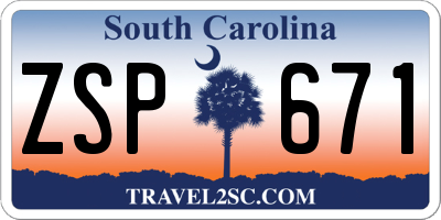 SC license plate ZSP671