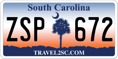 SC license plate ZSP672