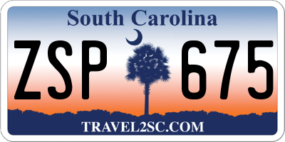 SC license plate ZSP675