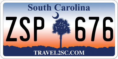 SC license plate ZSP676