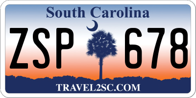 SC license plate ZSP678
