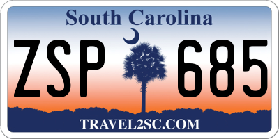 SC license plate ZSP685