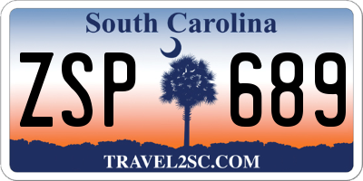 SC license plate ZSP689