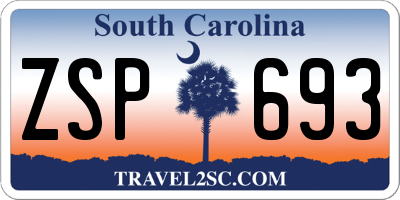 SC license plate ZSP693
