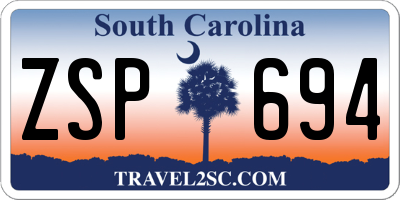 SC license plate ZSP694