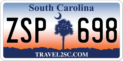 SC license plate ZSP698