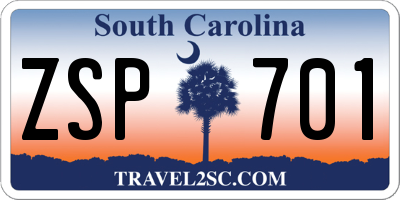 SC license plate ZSP701