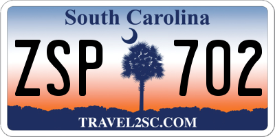 SC license plate ZSP702