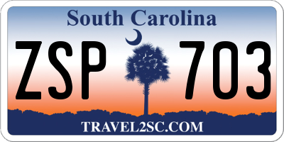 SC license plate ZSP703