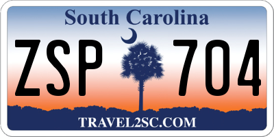 SC license plate ZSP704