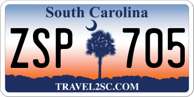 SC license plate ZSP705