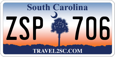 SC license plate ZSP706