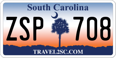 SC license plate ZSP708