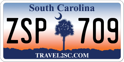 SC license plate ZSP709