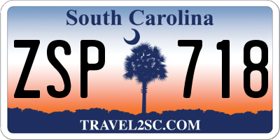 SC license plate ZSP718