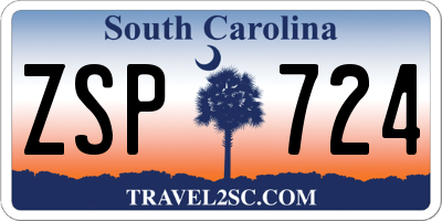 SC license plate ZSP724