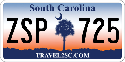 SC license plate ZSP725