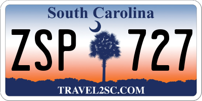 SC license plate ZSP727