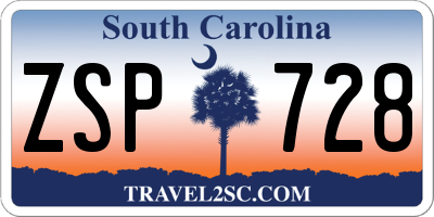 SC license plate ZSP728
