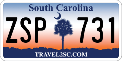 SC license plate ZSP731