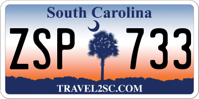 SC license plate ZSP733