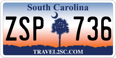 SC license plate ZSP736