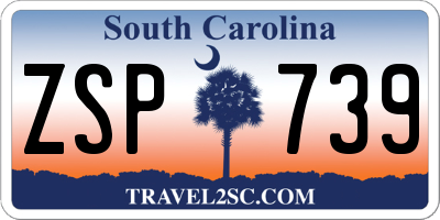 SC license plate ZSP739