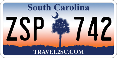 SC license plate ZSP742