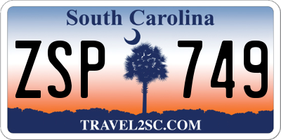 SC license plate ZSP749