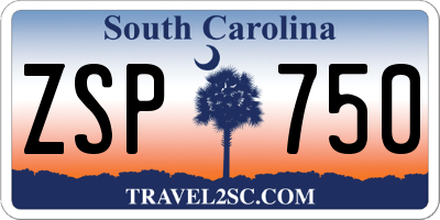 SC license plate ZSP750