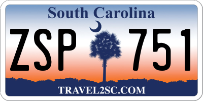 SC license plate ZSP751
