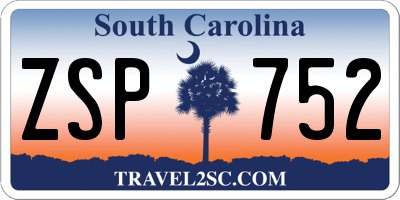 SC license plate ZSP752
