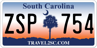SC license plate ZSP754