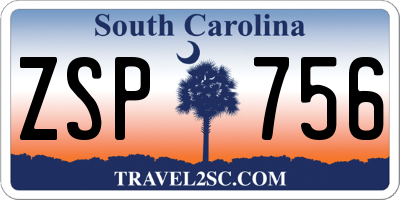 SC license plate ZSP756