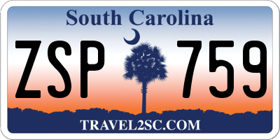 SC license plate ZSP759