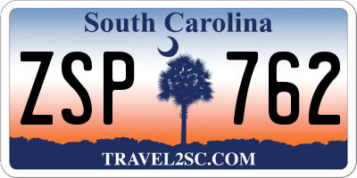 SC license plate ZSP762