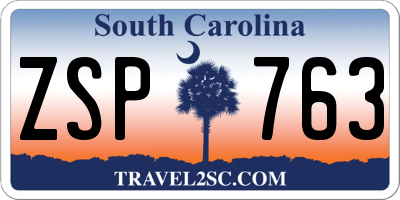 SC license plate ZSP763
