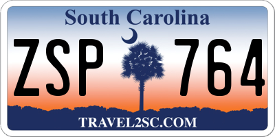 SC license plate ZSP764