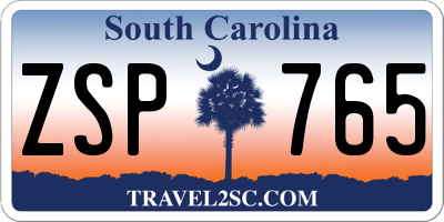 SC license plate ZSP765