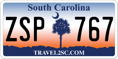 SC license plate ZSP767