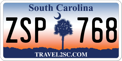 SC license plate ZSP768