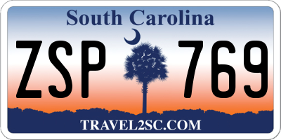 SC license plate ZSP769