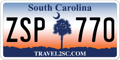 SC license plate ZSP770